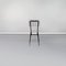 Italienische Mid-Century Stühle aus schwarzem Metall & gestreiftem Stoff, 1950er, 5er Set 4