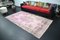 Turkish Pink Pastel Hand Knotted Over Dyed Rug 2