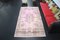 Turkish Pink Pastel Hand Knotted Over Dyed Rug 1