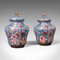 Antique English Ceramic Cloisonne Spice Jars, Set of 2 1