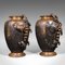 Large Antique Japanese Bronze Vases, Set of 2 3