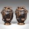 Große antike japanische Vasen aus Bronze, 2er Set 1