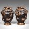 Large Antique Japanese Bronze Vases, Set of 2 1