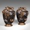 Große antike japanische Vasen aus Bronze, 2er Set 2