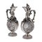 19th Century German Solid Silver & Glass Claret Jugs, 1890, Set of 2 2
