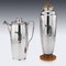 20th Century American Silver & Enamel Cocktail Shakers & Hip Flask, 1927, Set of 3 3