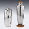 20th Century American Silver & Enamel Cocktail Shakers & Hip Flask, 1927, Set of 3 6
