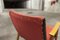 Skandinavischer Sessel aus honigfarbener Buche, rotem Stoff & schwarzem Skai, 1950er 12