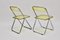 Space Age Plia Folding Chairs in Yellow by Giancarlo Piretti, Italy, 1969, Set of 2 5