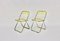 Space Age Plia Folding Chairs in Yellow by Giancarlo Piretti, Italy, 1969, Set of 2 3