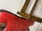 Silla de montar o reposapiés Mid-Century de cuero rojo, Imagen 14