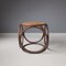 Runder Bugholz und Rattan Hocker, 1970er 6