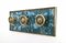 Vintage Blue Fabric & Brass Wall-Mounted Coat Hook, Italy, Image 2