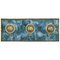 Vintage Blue Fabric & Brass Wall-Mounted Coat Hook, Italy 1
