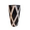 Vintage Black and White Stripe Ceramic Vase 1
