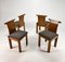Italian Birchwood Dining Chairs, 1970s, Set of 4 7