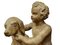 French Terracotta Sculpture of Child with Dog, Image 3