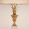 Vintage Hollywood Regency Palmenblatt Tischlampe mit Kristallfuß 4