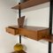 Mid-Century Teak Wandregal mit Messing Details, 1960er 12