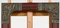 Struttura in legno laccato rosso e ottone goffrato, Immagine 5