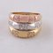 18 Karat Yellow, Pink and White Gold Band Ring Bambu Style with Diamonds, Image 6