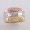 18 Karat Yellow, Pink and White Gold Band Ring Bambu Style with Diamonds 8