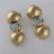 18 Karat Yellow Gold and 5.00 Carat Blue Topaz Stud Earrings 2