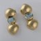 Boucles d'Oreilles en Or Jaune 18 Carat et Topaze Bleue 5,00 Carat 2