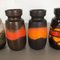 Vintage Fat Lava Pottery 242-22 Vases from Scheurich, Germany, Set of 4 7