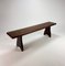 Solid Teak Wooden Bench, 1950s 3