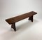 Solid Teak Wooden Bench, 1950s 2