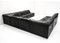 Black Leather Patchwork Modular Element Sofa from Laauser, Set of 9, 1970s 3