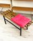 Teak Bench with Red Pillow, 1960s, Image 10