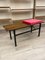 Teak Bench with Red Pillow, 1960s 1