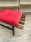 Teak Bench with Red Pillow, 1960s 6
