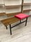 Teak Bench with Red Pillow, 1960s 2