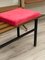 Teak Bench with Red Pillow, 1960s 8