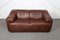 Vintage Swiss Design Two-Seater Buffalo Leather Sofa in the Style of de Sede 1