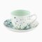 Set of 2 Coffee Cups & Saucer Blue Marble 1