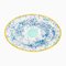 Ovale Platte aus Craquelé Edge Marmor in Blau 1