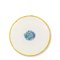 Set of 2 Dessert Coupe Plates Ø22 White Craquelé Edge Blue Marble 1