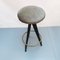 Black Wood & Brass Stool by Paolo Buffa 1