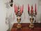 Finely Decorated 6-Flame Candlebras in Brass, Bronze & Onyx, Set of 2 1