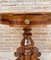 French Round Wooden Coffee or Side Table with Marquetry Center 8