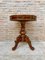 French Round Wooden Coffee or Side Table with Marquetry Center, Image 1