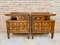 Mid-Century French Walnut Nightstands with Marquetry, Set of 2 1
