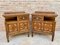 Mid-Century French Walnut Nightstands with Marquetry, Set of 2 5