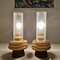 Mid-Century Modern Olive Green Opaline Glass Table Lamps, Set of 2 5
