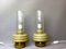 Mid-Century Modern Olive Green Opaline Glass Table Lamps, Set of 2, Image 1