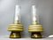 Mid-Century Modern Olive Green Opaline Glass Table Lamps, Set of 2 3